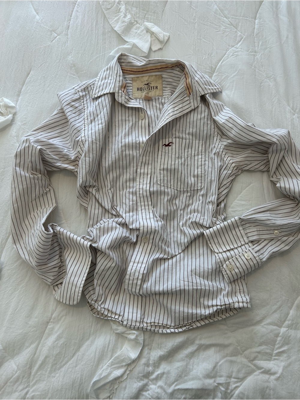 Y2K hollister vintage pin stripe button up